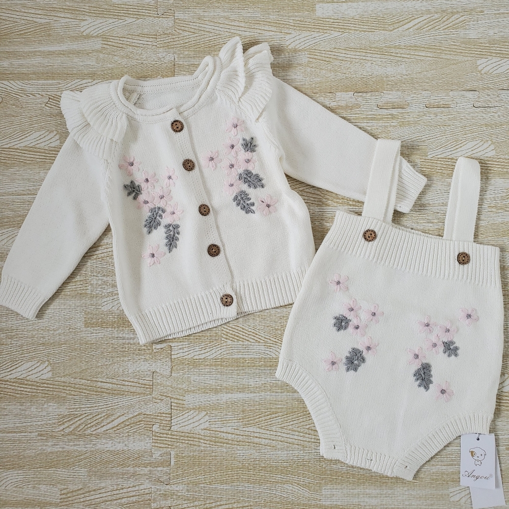 Baby Clohting Knitted Set Autumn Embroidery